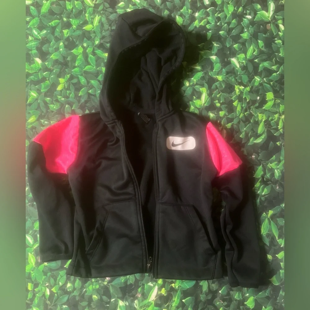 Nike Kids Black and Pink Dri Fit Zip Up Jacket